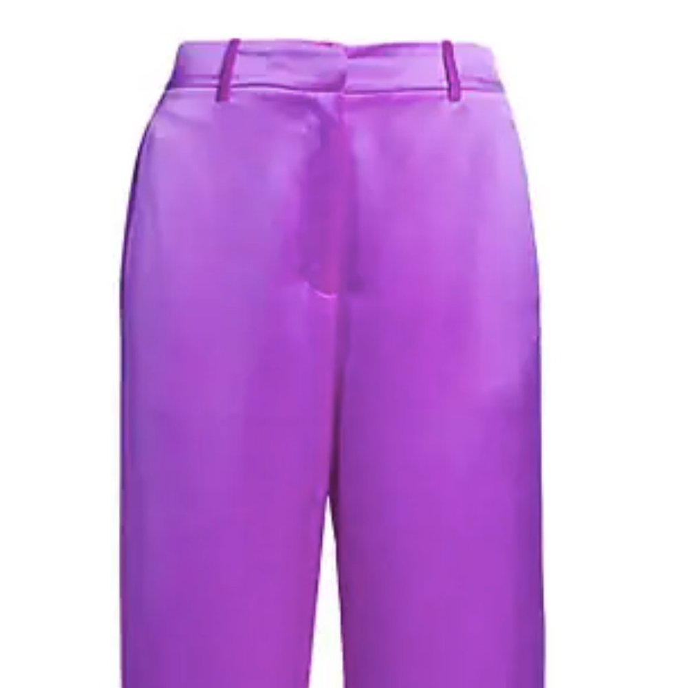 Something Navy Purple Silk Pants